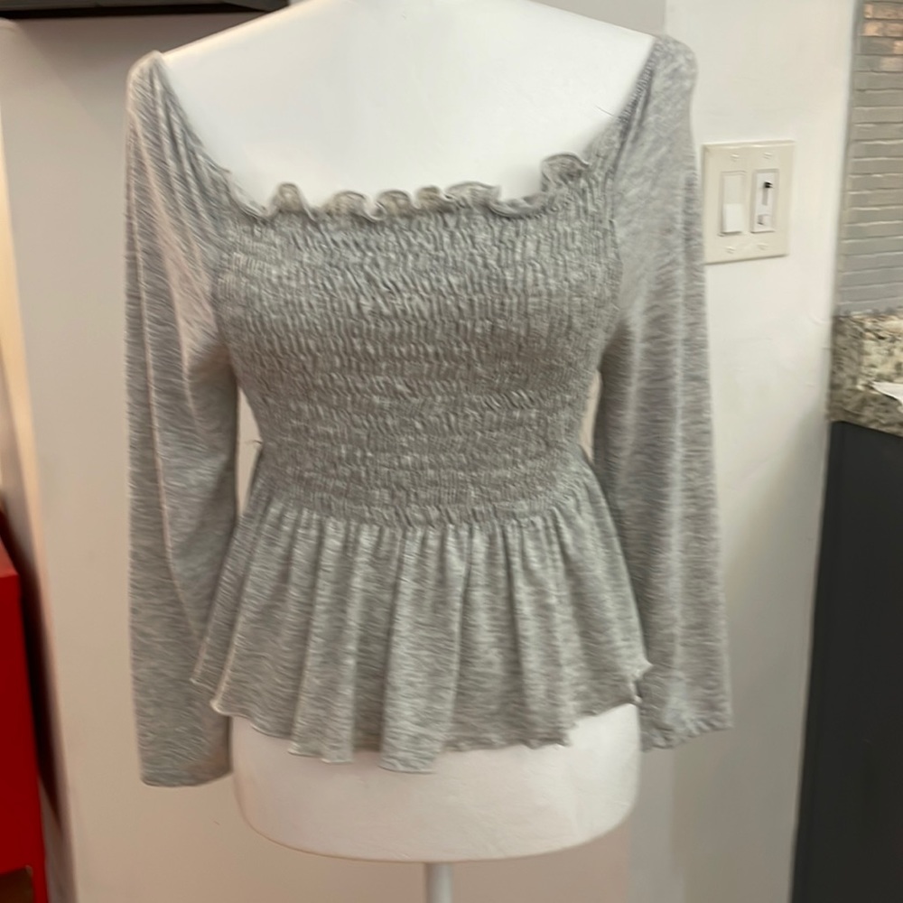 Long sleeve crop boho top